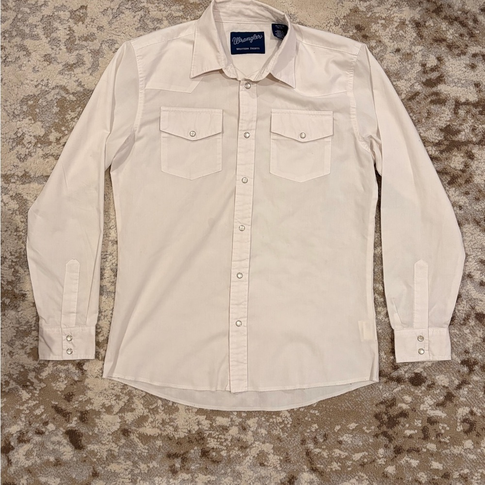 Wrangler Boy Button-Down Cream Shirt